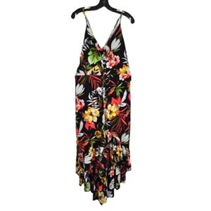 Lulus A-Line Dress Size Large Multicolor Tropical Summer Straps Maxi